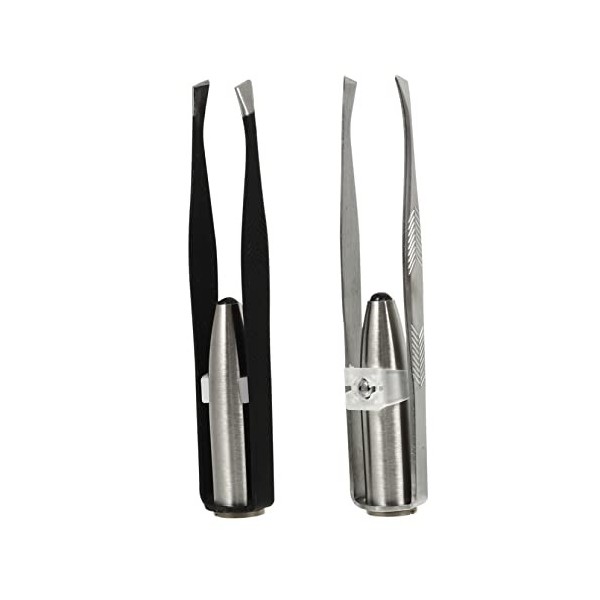 minkissy 2 Pcs Lumière LED Pince À Sourcils Tondeuse Pour Hommes Pince À Épiler Professionnelle Pince À Sourcils Avec Lumière