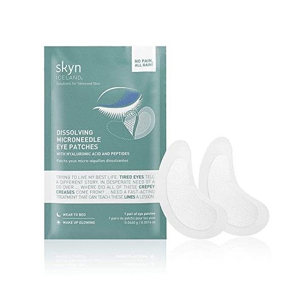 skyn ICELAND Patchs Yeux Microneedle | Technologie Micro-aiguilles, Acide Hyaluronique et Peptides I 1 paire