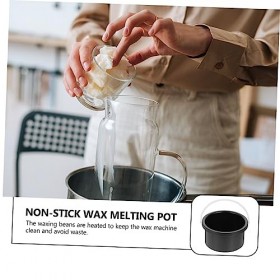 Didiseaon 1Pc Pot De Cire Récipient Noir Bougie Contenants De Brillant À Lèvres Chauffe-Perles De Cire Pot De Fusion De Cire 