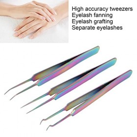 YEmirth 3 Pièces Pince à épiler Professionnelle En Acier Inoxydable Pour Extension De Cils Pince à épiler Pour Nail Art Ensem
