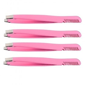 FRCOLOR 4 Pièces Pince à Sourcils Diagonale Peigne à Sourcils Peigne à Épiler Ciseaux à Sourcils Pince à Sourcils Professionn