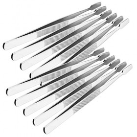 Lurrose 10 Pièces Pince À Épiler Auxiliaire Pince À Cils De Précision Pour Extensions Pince À Épiler De Laboratoire Manque De