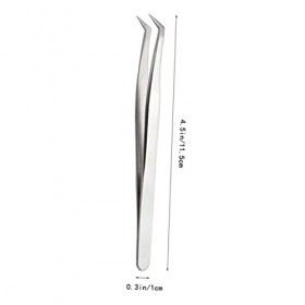 FRCOLOR 2 Pinces À Cils En Acier Inoxydable Pincettes DExtension De Cils Pincettes De Haute Précision Pour La Fabrication De