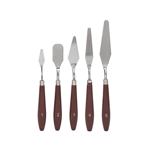 Spatule à Cirer en Acier Inoxydable Droite en Métal, 5 Spatules à Cire Multifonctions Spatule à Glaçage à Gâteau Grattoir de 