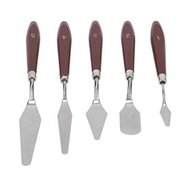 Spatule à Cirer en Acier Inoxydable Droite en Métal, 5 Spatules à Cire Multifonctions Spatule à Glaçage à Gâteau Grattoir de 