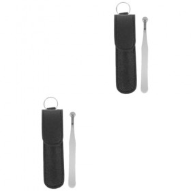 FRCOLOR 2 Pièces Nez Épiler Les Sourcils Ciseaux à Cils Nettoyant Pour Poils De Nez Longue Pince à Épiler Épilateur Nez Pu Po