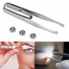 Swiftswan Outil dépilation à LED pour sourcils, épilateur facial portable en acier inoxydable, pince à épiler, outil de beau