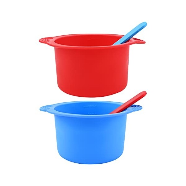 Bekecidi Lot de 2 doublures de chauffe-cire en silicone avec spatule de cire, kit de cire réutilisable pour chauffe-cire, pot