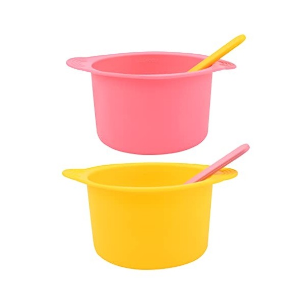 Bekecidi Lot de 2 doublures de chauffe-cire en silicone avec spatule de cire, kit de cire réutilisable pour chauffe-cire, pot