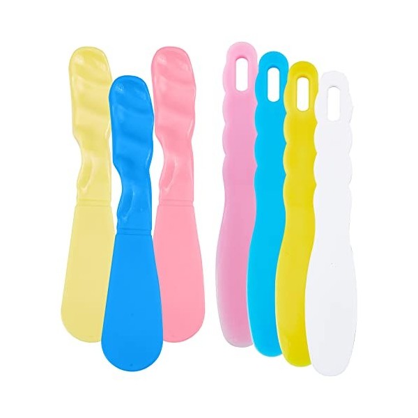 OLYCRAFT 7 pièces Spatules en Plastique Dentaires Brosses en Plastique Spatule Flexible Antiadhésive Résistante à la Chaleur 