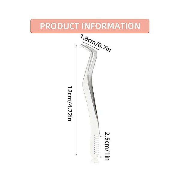 WLLHYF Lot de 2 pinces à épiler pour extensions de cils avec peigne en acier inoxydable pour isolation du volume et faux cils