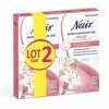 Nair - Lot de 2 Kit Caresse Spécial Visage - 20 Mono-bandes de Cire Froide - Duvet et sourcils - Sans résidus