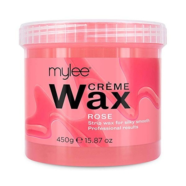 Mylee Cire a crème de Rose pour peaux sensibles, 450g - Pot de crème pour lépilation - Idéal pour tout le corps - Peut aller