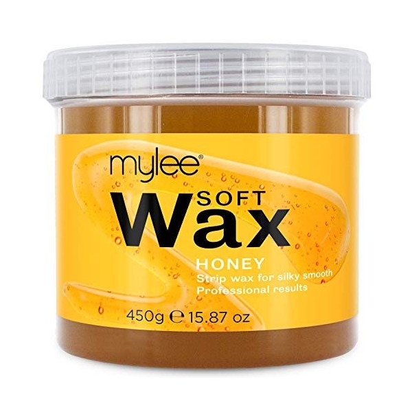 Mylee Cire molle au Miel pour peaux sensibles, 450g - Crème pour lépilation - Peut être utilisé au micro-ondes et peut être 