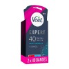 Veet EXPERT - 80 Bandes de Cire Froide Visage - Peaux Sensibles - Finition Parfaite - Epilation Longue Durée - Lot de 2x40 ba