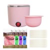 Lazy lady mini chauffe cire epilation avec pot en silicone 200ml, machine à cire epilation professionnelle, kit complet avec 