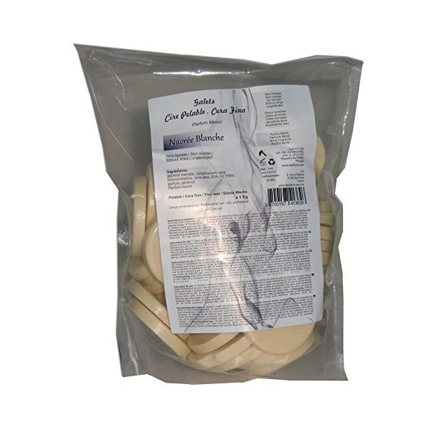 Storepil - 1 kg Galets de Cire à épiler pelable - NACREE BLANCHE pour épilations sans bandes