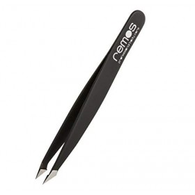 REMOS Pincette combinée [INOX] 9.5 cm - 2 en 1 pour échardes & cheveux - Noir