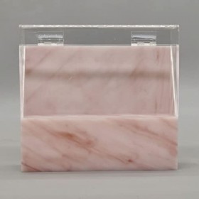 zalati Boîte de rangement avec 8 trous pour pinces à épiler, support de rangement, coussin dextensions de cils – Style marbr