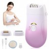 Wikay Épilateur Electrique Femme, Épilateur Visage et Corps sans Fil, Épilateur Facial Sans Fil de cheveux avec Lumière LED, 