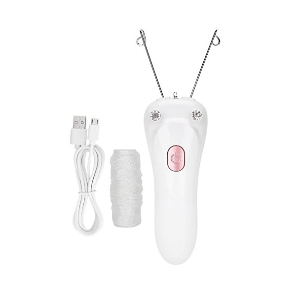 HERCHR Épilateur à Enfiler Les Poils du Visage, épilateur à Fil De Coton pour épilateur à Charge USB pour Femme Rose 