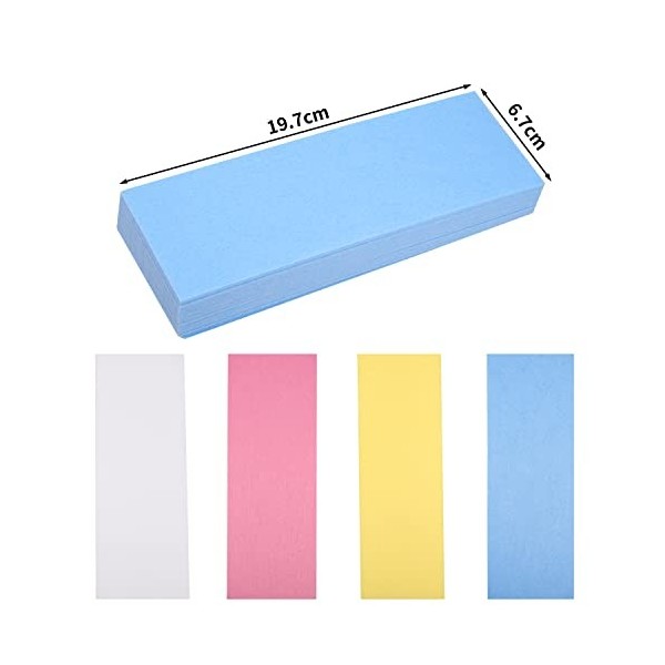 MFUOE Lot de 400 bandes de cire colorées non tissées pour épilation professionnelle des cheveux, bras, jambes, aisselles, bik