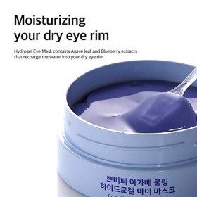 [PETITFEE] AGAVE Cooling Hydrogel Eye Mask 60ea Agave Lot de 60 patchs rafraîchissants pour les yeux et 30 paires 