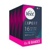 Veet EXPERT - 64 Bandes de Cire Froide Maillot - Peaux Sensibles - Finition Parfaite - Epilation Longue Durée - Lot de 4x16 b