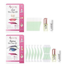 Beauty7 Bandes de Cire Froide Prédécoupées Dépilatoire pour Visage Tous les Types de Peau 20 Bandes de Cire avec Poudre de Pe