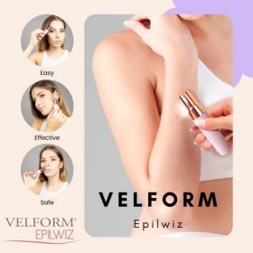 Épilation du corps Velform Epilwiz, système dépilation avancé avec lumière LED, tête plaquée or 18 carats, tous les âges et 