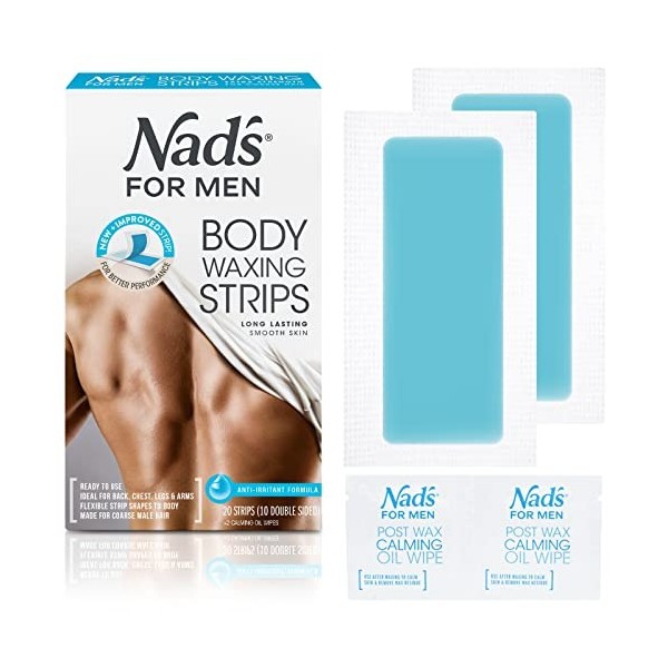 Nads - Bandes de cire dépilatoire pour homme - Pack de 20