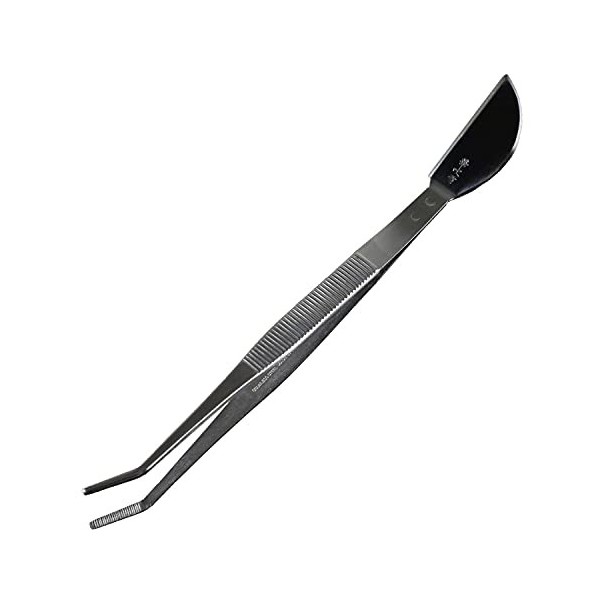 Wazakura Pince à épiler à pointe incurvée avec spatule 210 mm fabriquée au Japon, outil essentiel pour les soins quotidiens, 