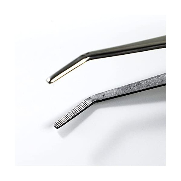 Wazakura Pince à épiler à pointe incurvée avec spatule 210 mm fabriquée au Japon, outil essentiel pour les soins quotidiens, 