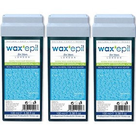 WAXEPIL Cadeau! roll-on recharge 8*ROSEMARY ESSENTIAL OIL* SPECIAL HOMME, GRANDES ZONES, cartouche cire épilation roll on pro