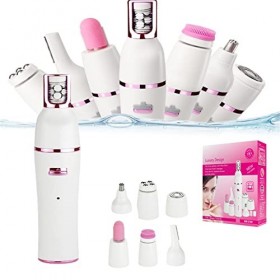 Épilation Pluxy, épilation Pluxy pour le visage, brosse épilatrice et nettoyante rechargeable 7 en 1, kit doutils de beauté 