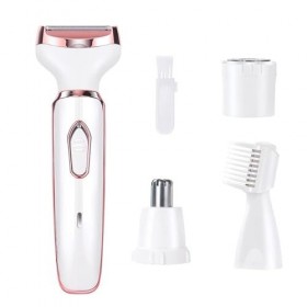 Tondeuse à cheveux 4 en 1 rechargeable par USB pour femme - Épilateurs et accessoires pour visage, nez, jambes et aisselles -