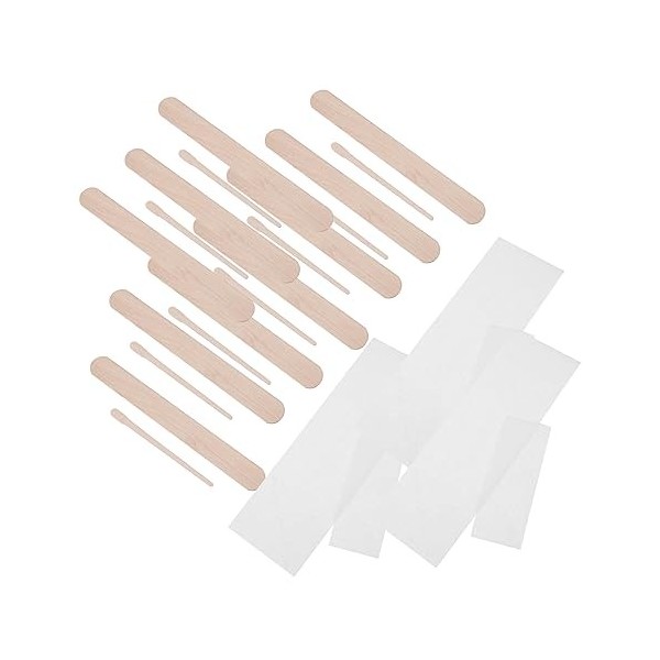 FRCOLOR 400 Pièces Barre De Beauté Jetable Bandes De Cire Pour Le Visage Bandes De Tissu Ciré Dartisanat En Bois Spatule à C