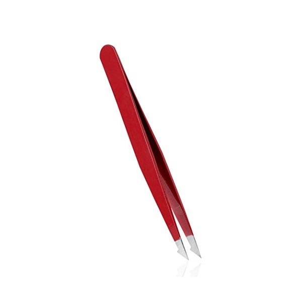 Rubis Evolution 2 en 1 Pince à épiler pointue pour poils incarnés Rouge