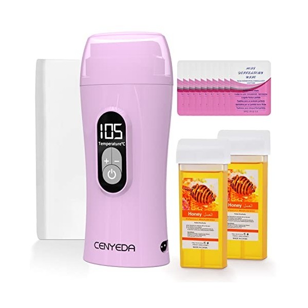 Kit cire roll on, Upgrade affichage numérique contrôle de la température epilateur pour épilation,kit epilation cire Contient