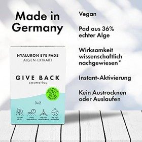 Hyaluron Lot de 3 paires de coussinets pour les yeux - Fabriqués en Allemagne - Vegan - Pour homme et femme - Pour les yeux -