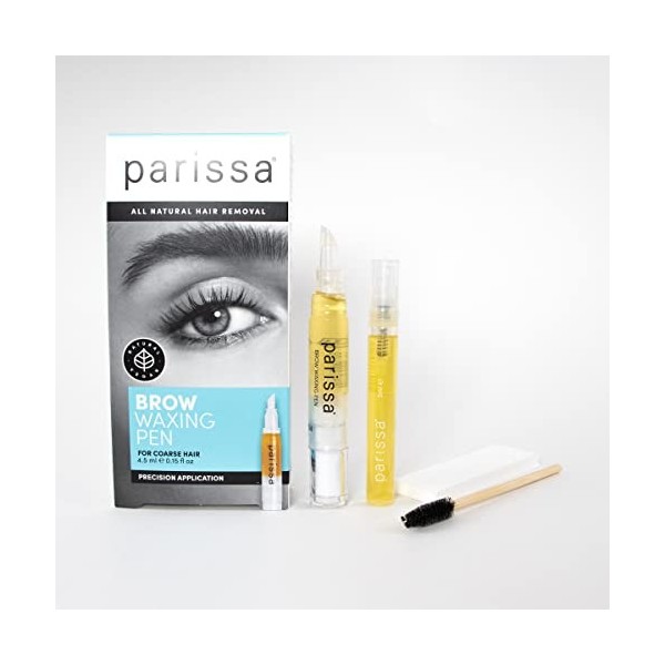 Parissa Stylo à épilation à la cire de style salon pour une mise en forme précise des sourcils, rapide et sans désordre, kit 