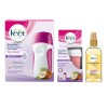 VEET - Kit Epilation - Roll-on Easy Wax - 1 Recharge 50ml - 1 Huile Hydratante Post Epilation