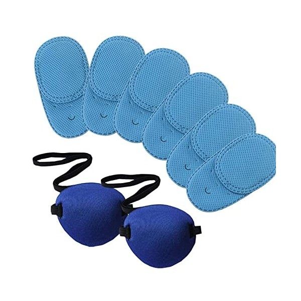 Zuzer 8PCS Cache Oeuil Masque Cache-oeil Amblyopia Eye Patches Patch doeil Strabisme Ajustable Cache-Oeil pour Améliorer les