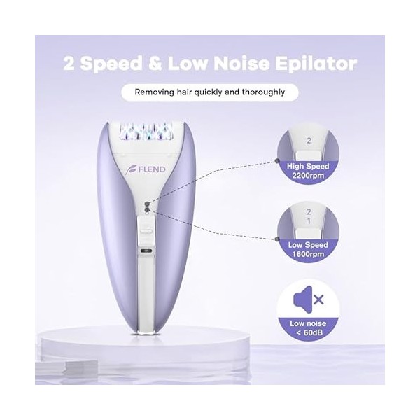 Epilateur Electrique Femme, Epilateur Visage Femme Sans Fil, épilateur Efficace pour Bikini et Visage, Rasoir électrique Rech