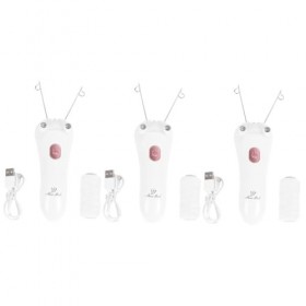 Beavorty 3 Pièces Épilateur Facial À Filetage Rechargeable Visages Épilateur Dames Épilateur Facial Rasoir En Tissu Rechargea