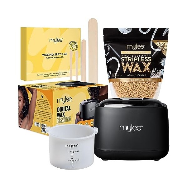 Mylee Kit de cire avancé - Solution complète dépilation professionnelle pour une peau lisse et soyeuse - Comprend un chauffe