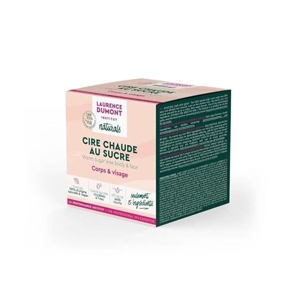 Laurence Dumont Institut Naturals - Cire Chaude Corps et Visage - 250ml - Pour une épilation douce et efficace - Peau lisse e