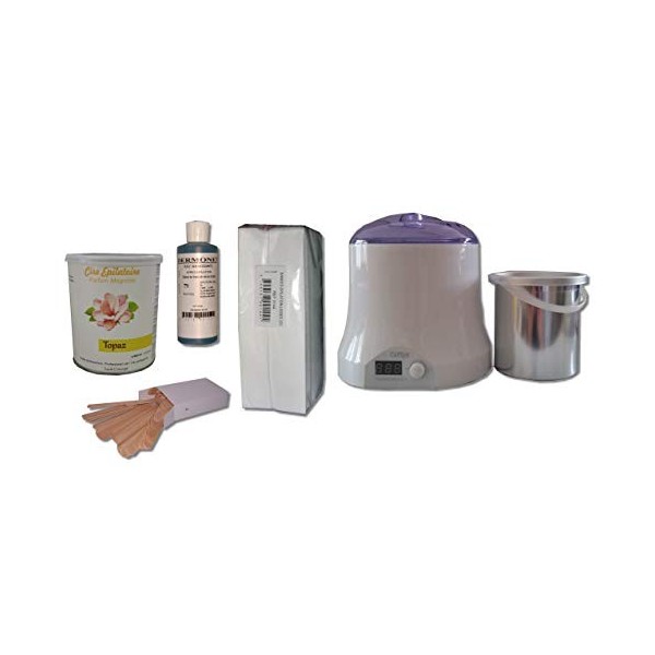 Storepil - Kit épilation Cid Epil, TOPAZ, chauffe pot 800 ml, cire jetable avec bandes