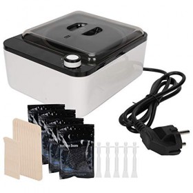 Chauffe Cire KIT d’Epilation à la Cire, Perles de Cire Huile Post Epilation Spatules Epilation Maillot avec 200g de Cire Épil