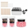 Chauffe Cire KIT d’Epilation à la Cire, Perles de Cire Huile Post Epilation 500ml Pot Antiadhésive Appareil Chauffe Cire Prof